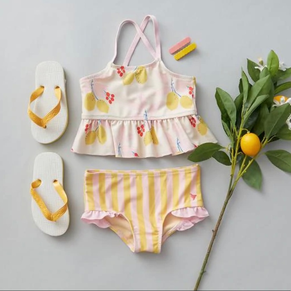 PINK CHICKEN - Joy Tankini Swimsuit in Antique White Lemons - Picture 3 of 15